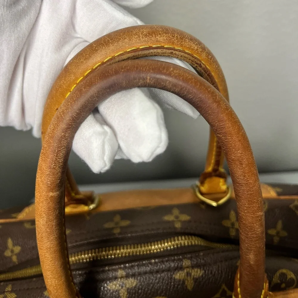 Louis Vuitton Brown Monogram Canvas Travel Bag with Vachetta Leather